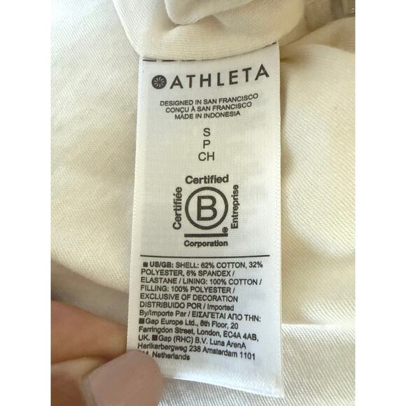Athleta Retroplush Quilted Crewneck Sweatshirt Womens Size S Cream EUC - Picture 6 of 12